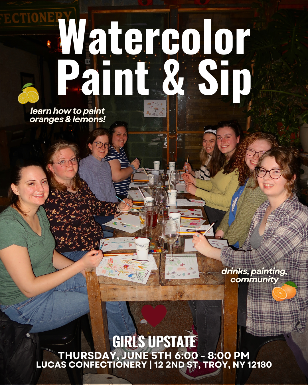 Citrus Watercolor Paint & Sip