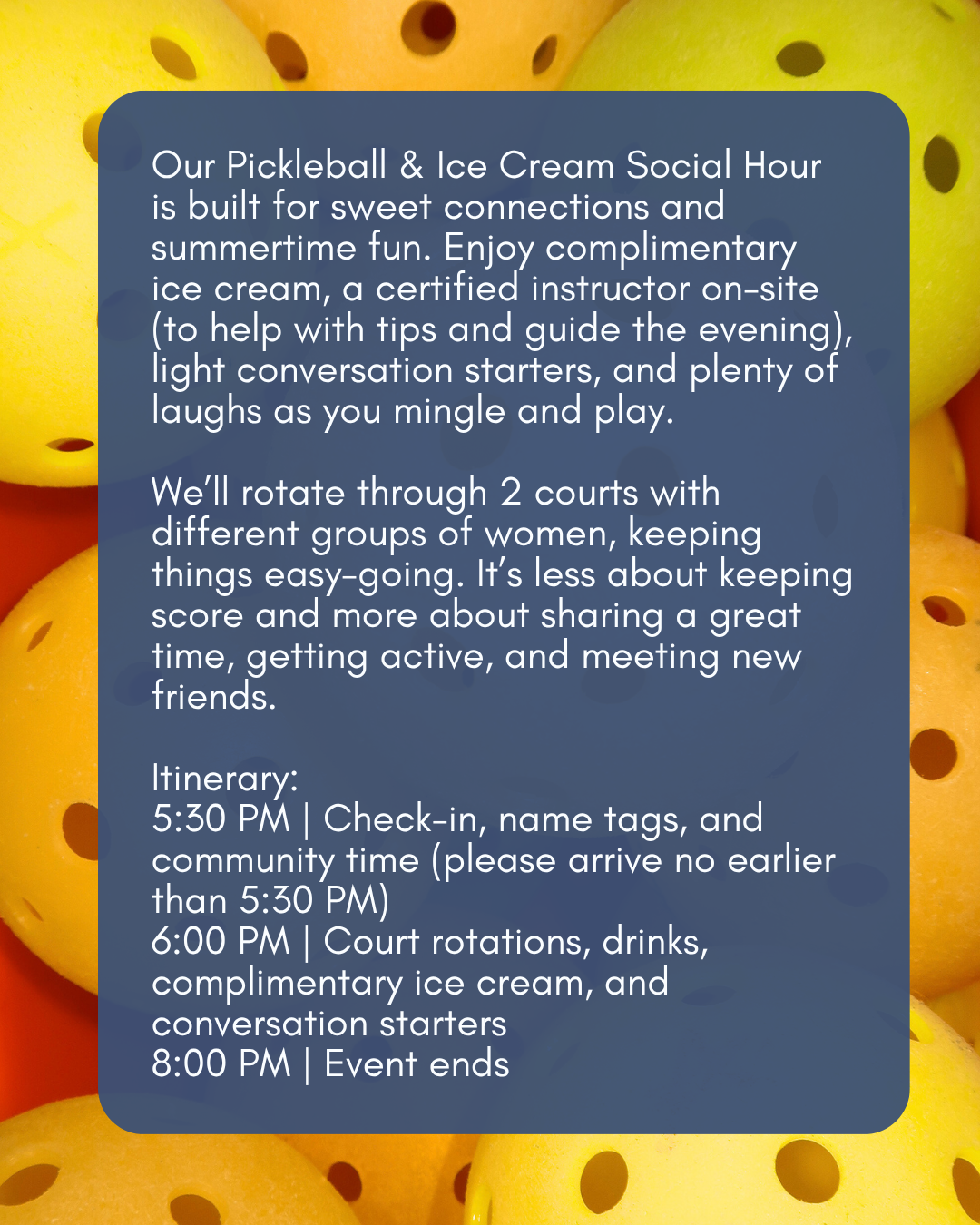 Pickleball Ice Cream Social