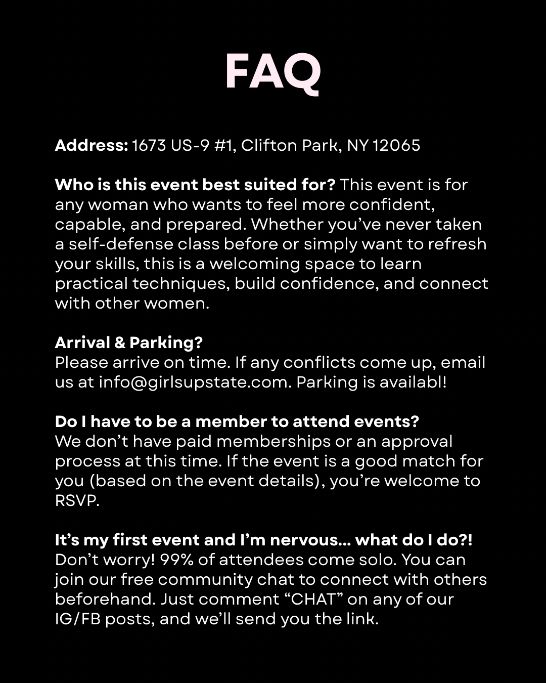 Womens Self Defense Class (Saratoga 9/26)