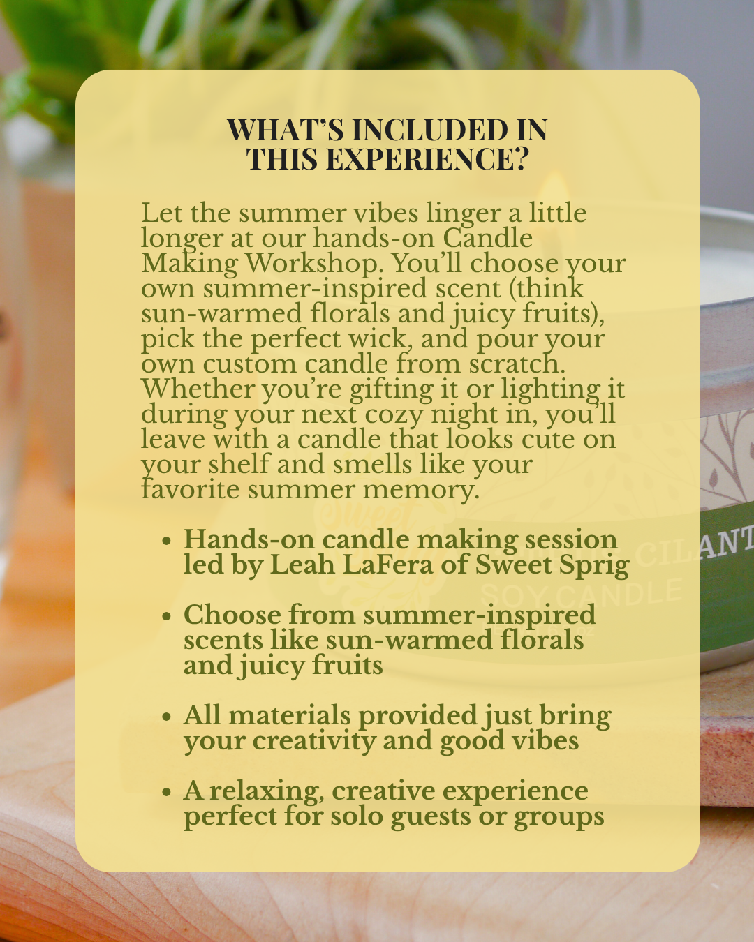 Candle Making Workshop