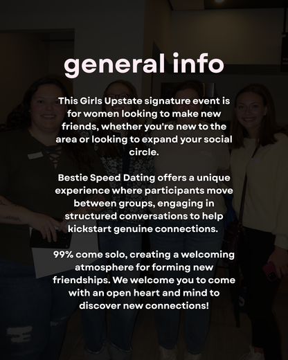 Bestie Speed Dating (Albany 9/2 - 20s & 30s | 9/3 - 35-55)