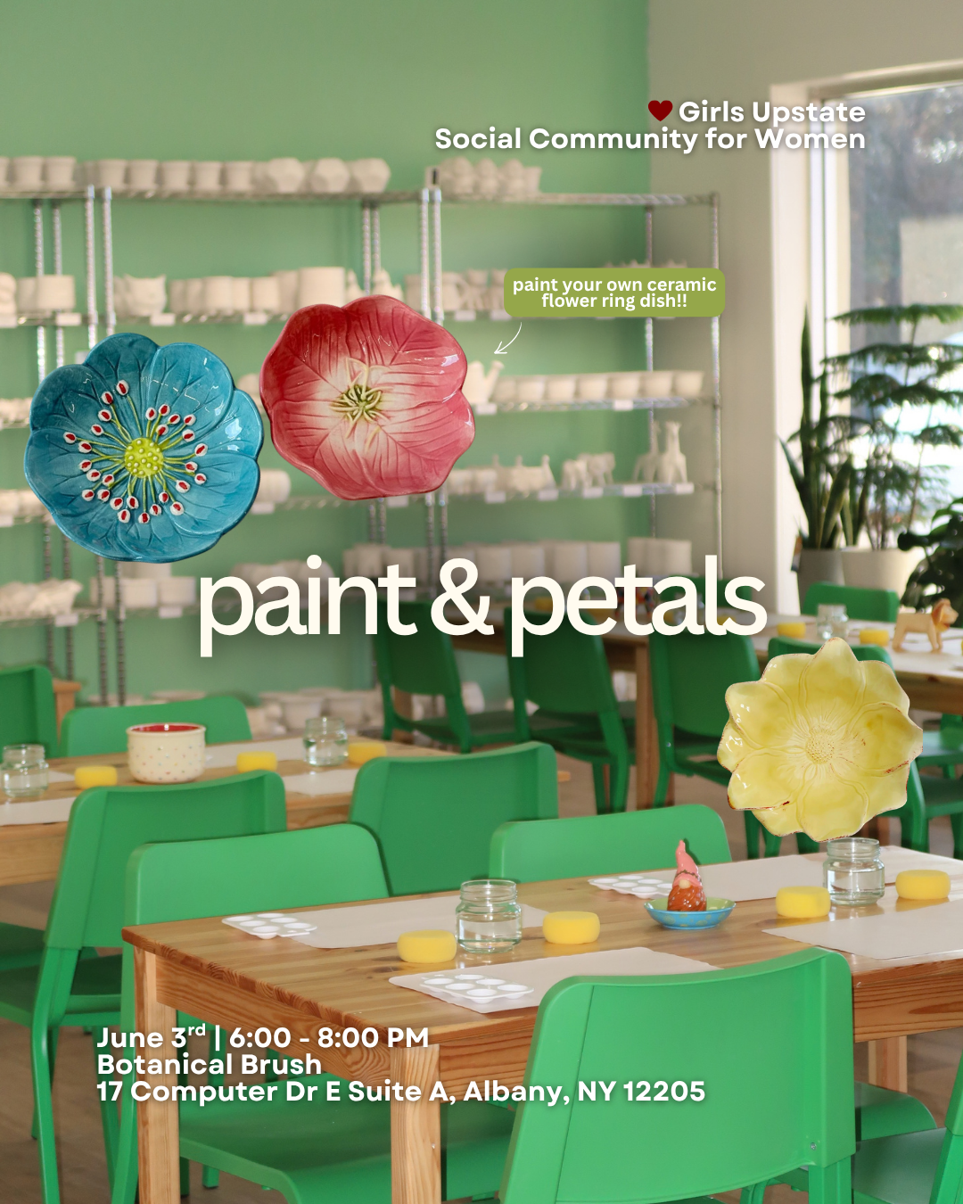 Paint & Petals | Ceramic Flower Trinket Dish (Albany 6/3)