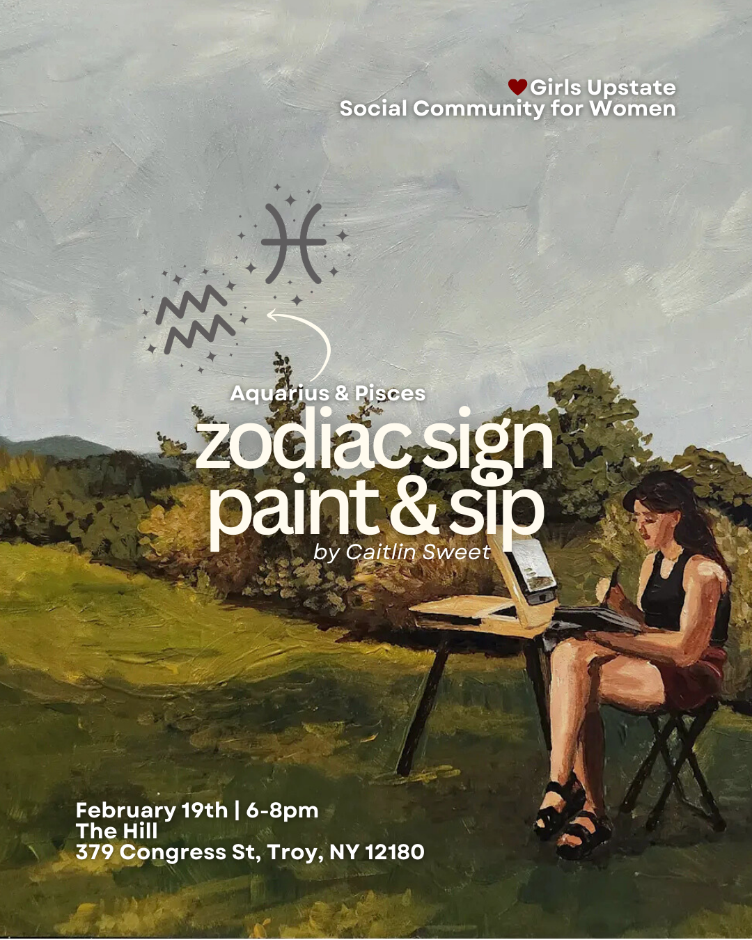 Zodiac Sign Paint & Sip | Aquarius & Pisces (Troy)