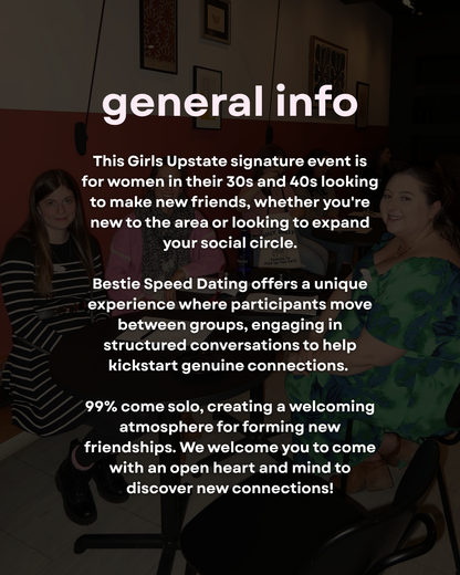 Bestie Speed Dating | 30s & 40s (Schenectady 6/11)