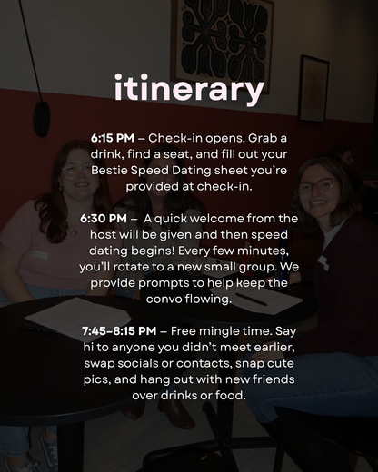 Bestie Speed Dating | 30s & 40s (Schenectady 6/11)