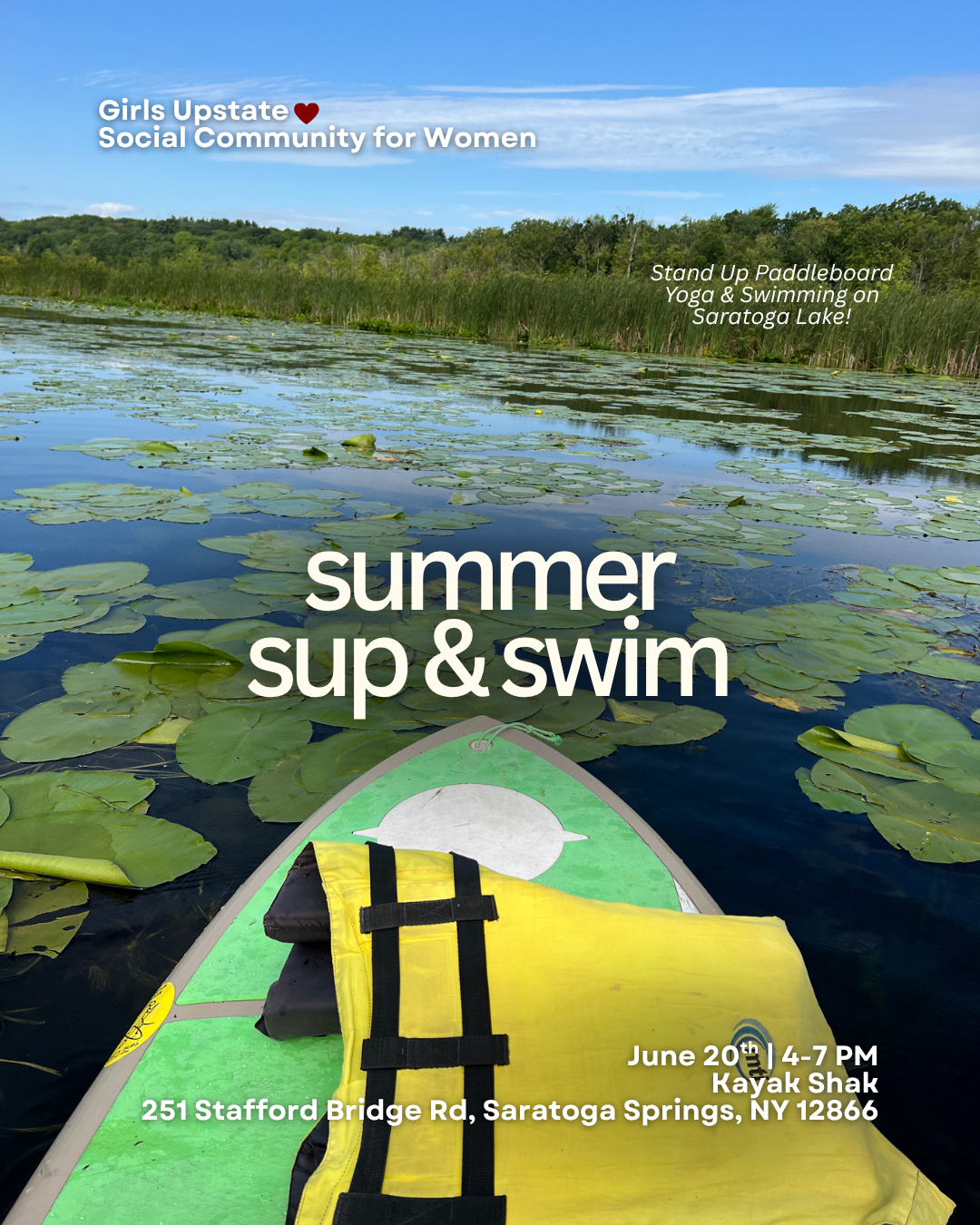 Summer SUP & Swim (Saratoga 6/20)