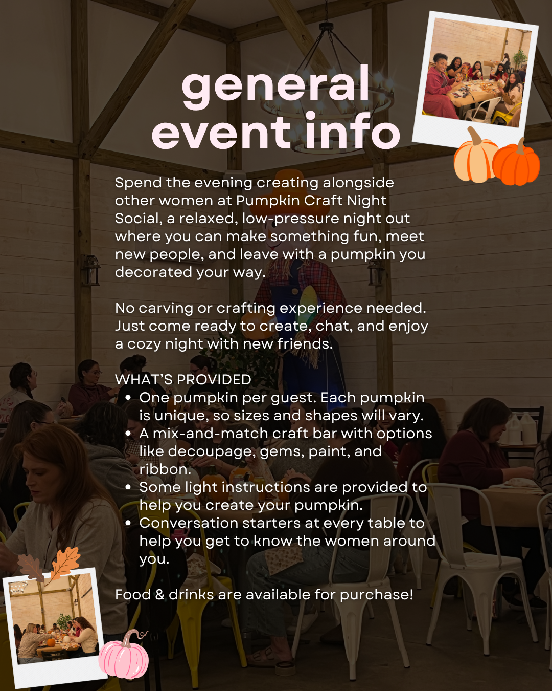 Pumpkin Craft Social (Schenectady 11/7)