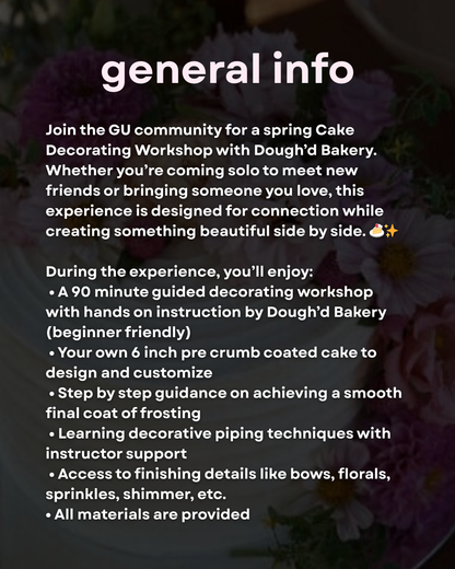 Cake Decorating Workshop (Troy 3/19)