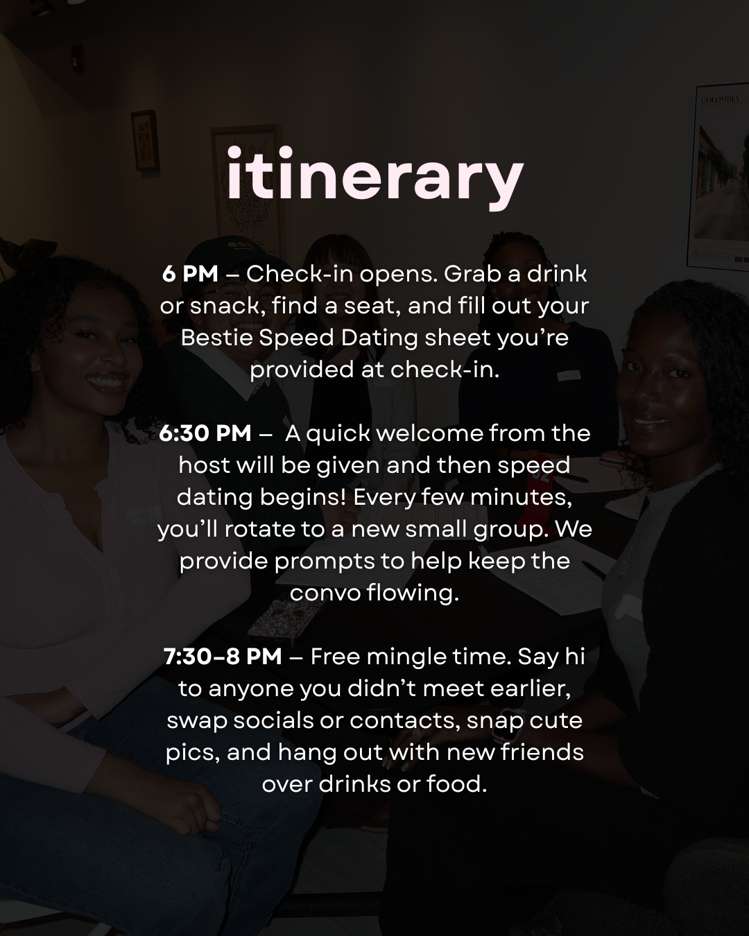 Bestie Speed Dating (Albany 11/11, 12/3, 12/4)