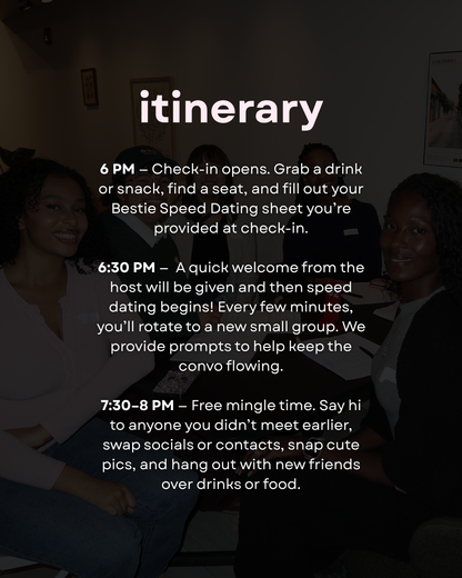 Bestie Speed Dating (Albany 11/11, 12/3, 12/4)