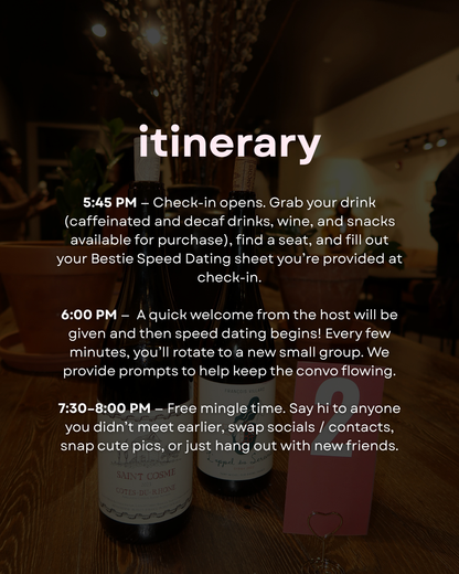 Bestie Speed Dating | 20s & 30s (Albany 3/12)