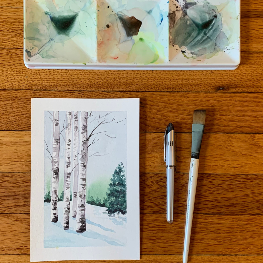 Watercolor Paint & Sip - Holiday Cards